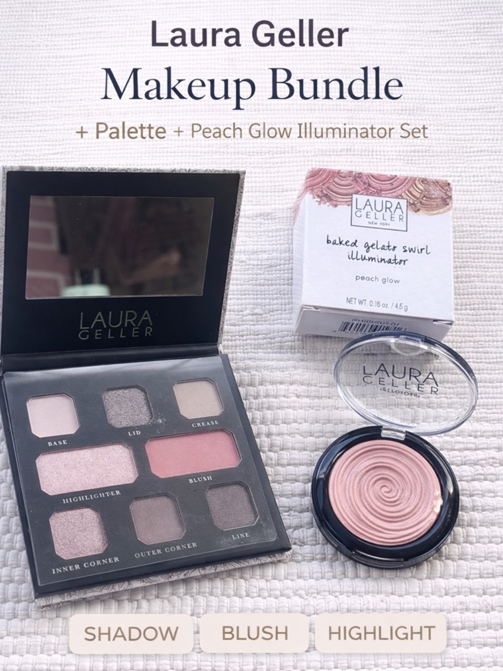 Laura Geller Makeup Bundle Palette + Peach Glow Illuminator Set
